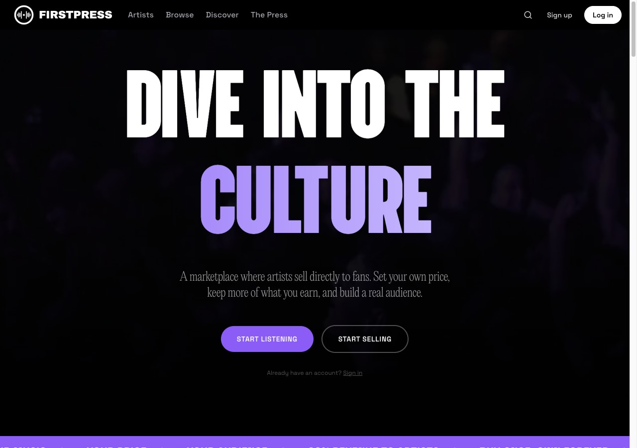 FIRSTPRESS, direct-to-fan music marketplace